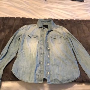 American Eagle Long Sleeve Jean Button Up